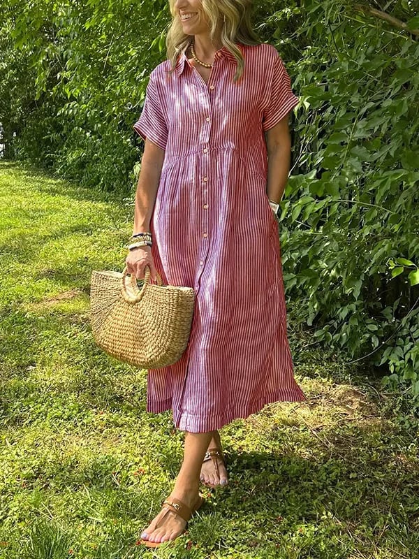 THALESSIA – STRIPED SHIRT DRESS