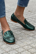 Women's Croc-Effect Faux Leather Loafers