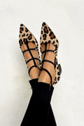 Women's Leopard Print Strappy Pointed Heels