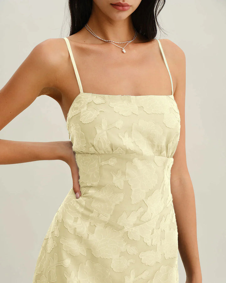 ELARA – JACQUARD SLIP BACKLESS MAXI DRESS