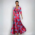 Emilia | Women's Floral Silk Wrap Maxi Dress