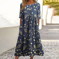Ella | Women's Linen Floral Midi Dress