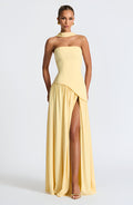 Lottie | Women's Strapless High Slit Maxi Gown
