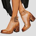 Sonia | Women's Leather Ankle Strap Heel Pumps