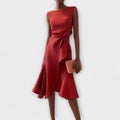Juliette | Women's Draped Asymmetrical Midi Dress