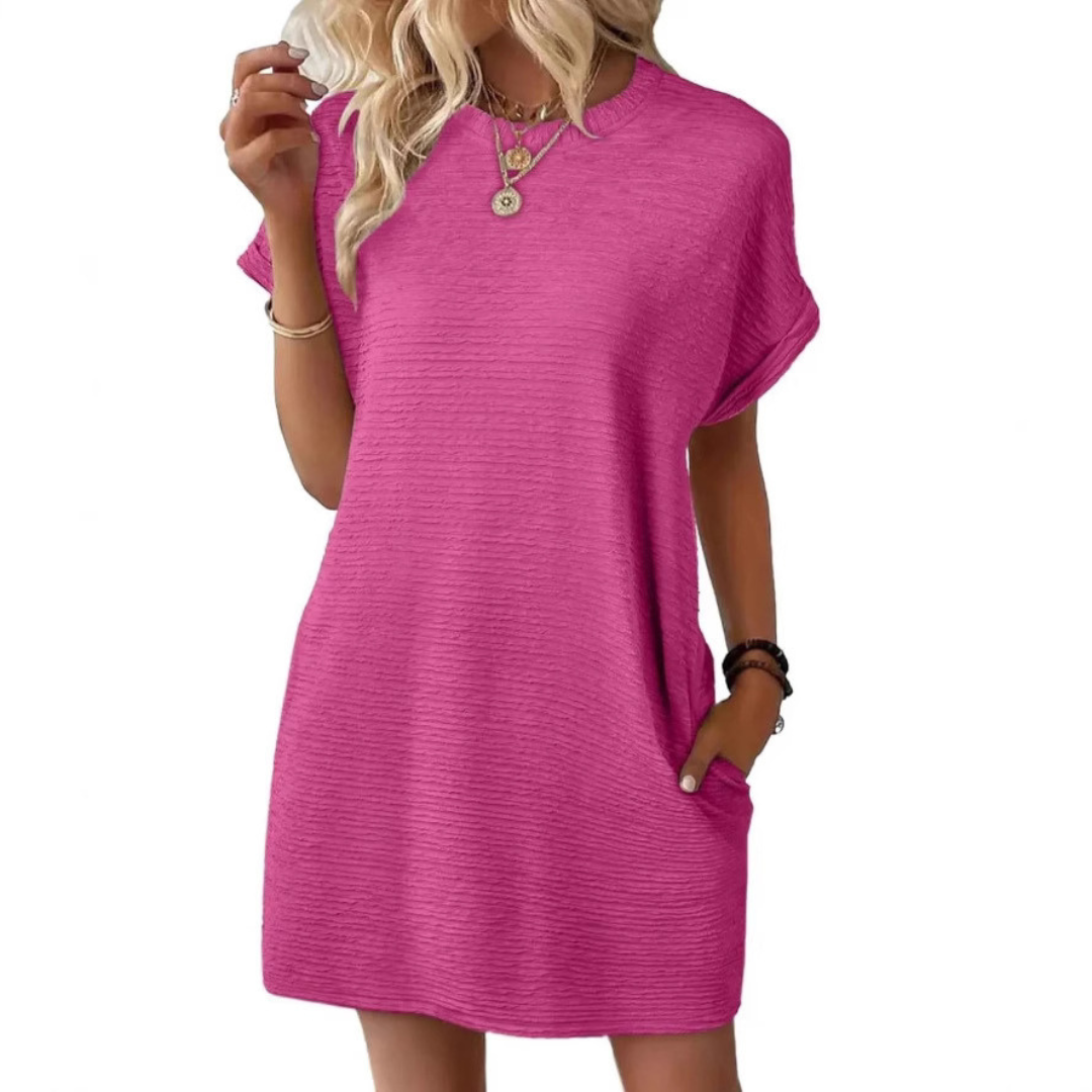 ROMINA – CASUAL MINIMALIST ROUND NECK SUMMER DRESS