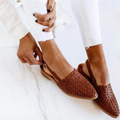 Romy | Women's Woven Faux Leather Sandals