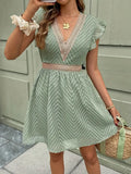 Wrenna | Women's Lace V-Neck A-Line Mini Dress