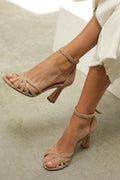 Elviera | Women's Faux Suede Strappy Block Heels
