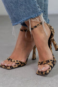 Women's Leopard Print Square Toe Heels