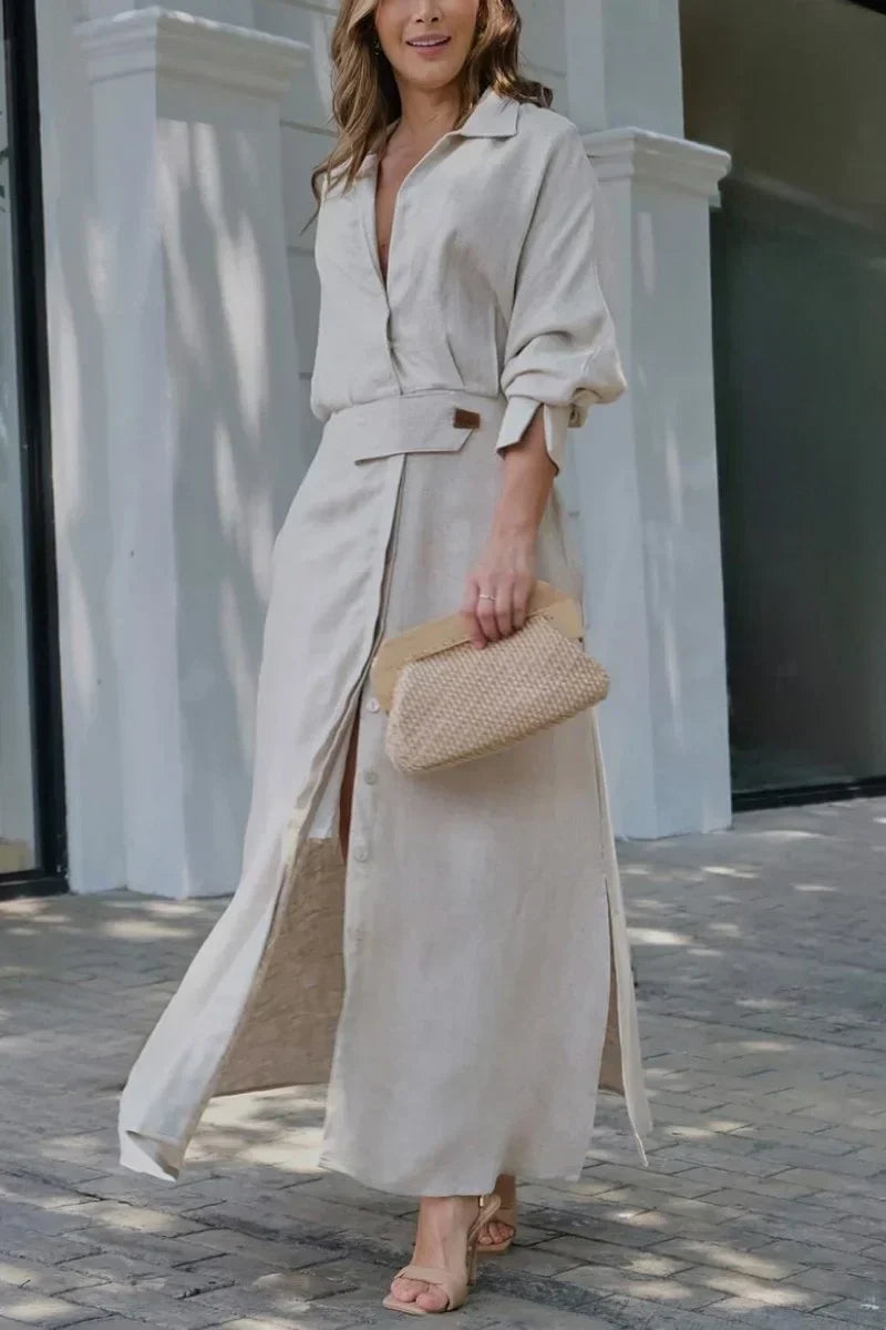 Eulalia | Cotton and Linen Maxi Dress
