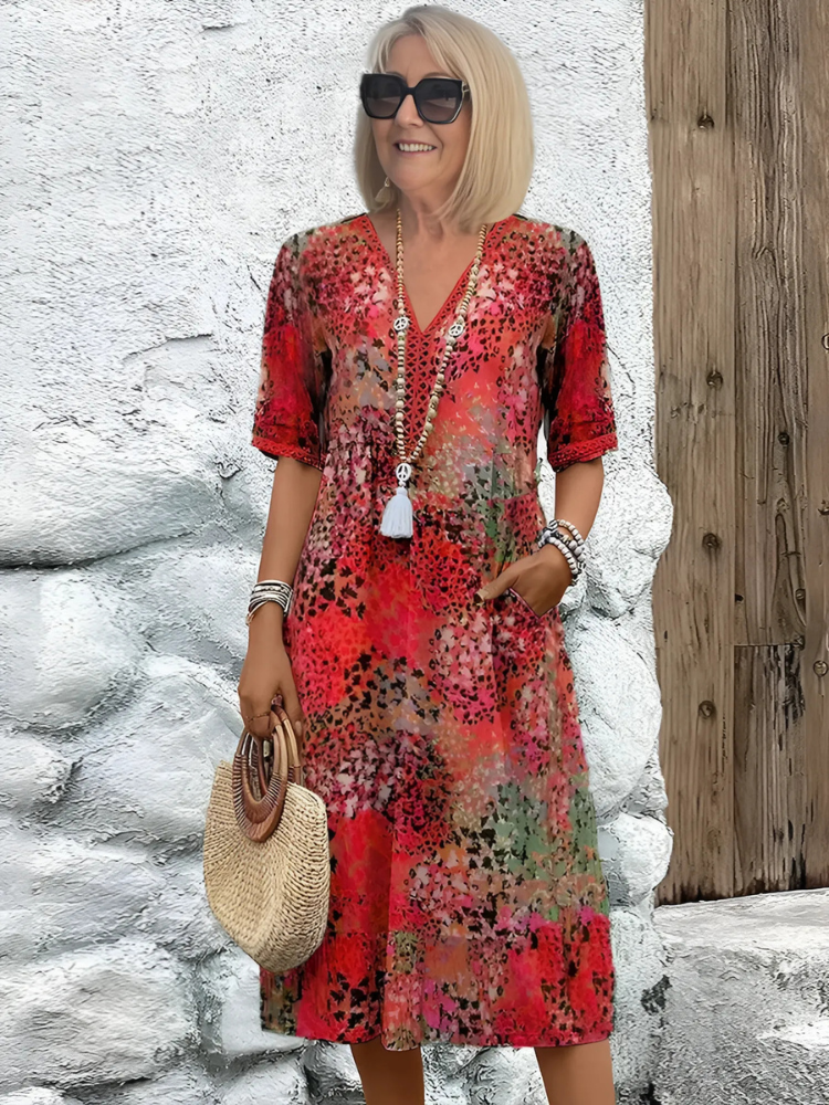 Isabella – Vibrant Mid Length Dress