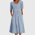 Wanda | Women's Cotton Striped Midi Dress