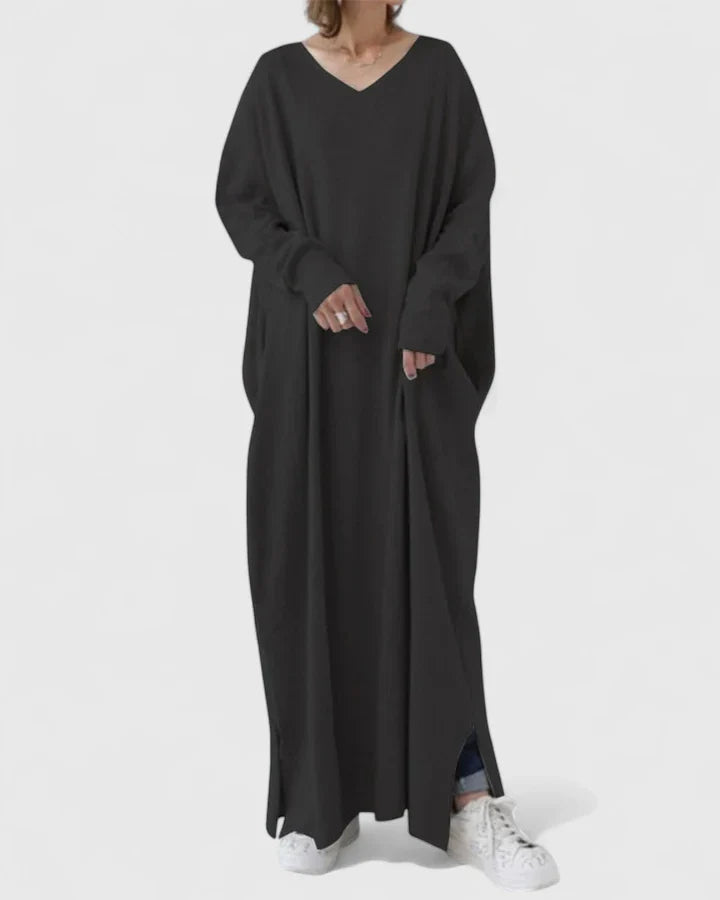 ORYNELLETH – COMFORTABLE V-NECK DRESS