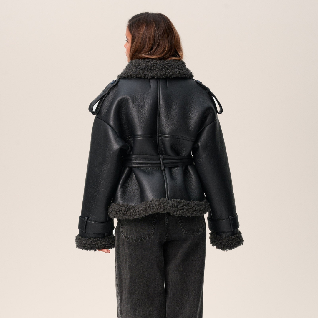 ORINELLE – BELTED SHEARLING COAT WITH TIMELESS ELEGANCE