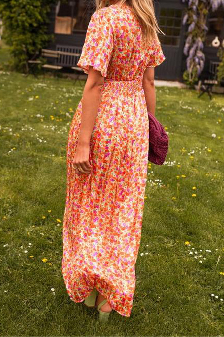 Alora Elegant V-Neck Maxi Dress