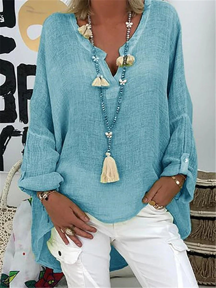 ADIRA – BASIC SOLID LONG SLEEVE SHIRT