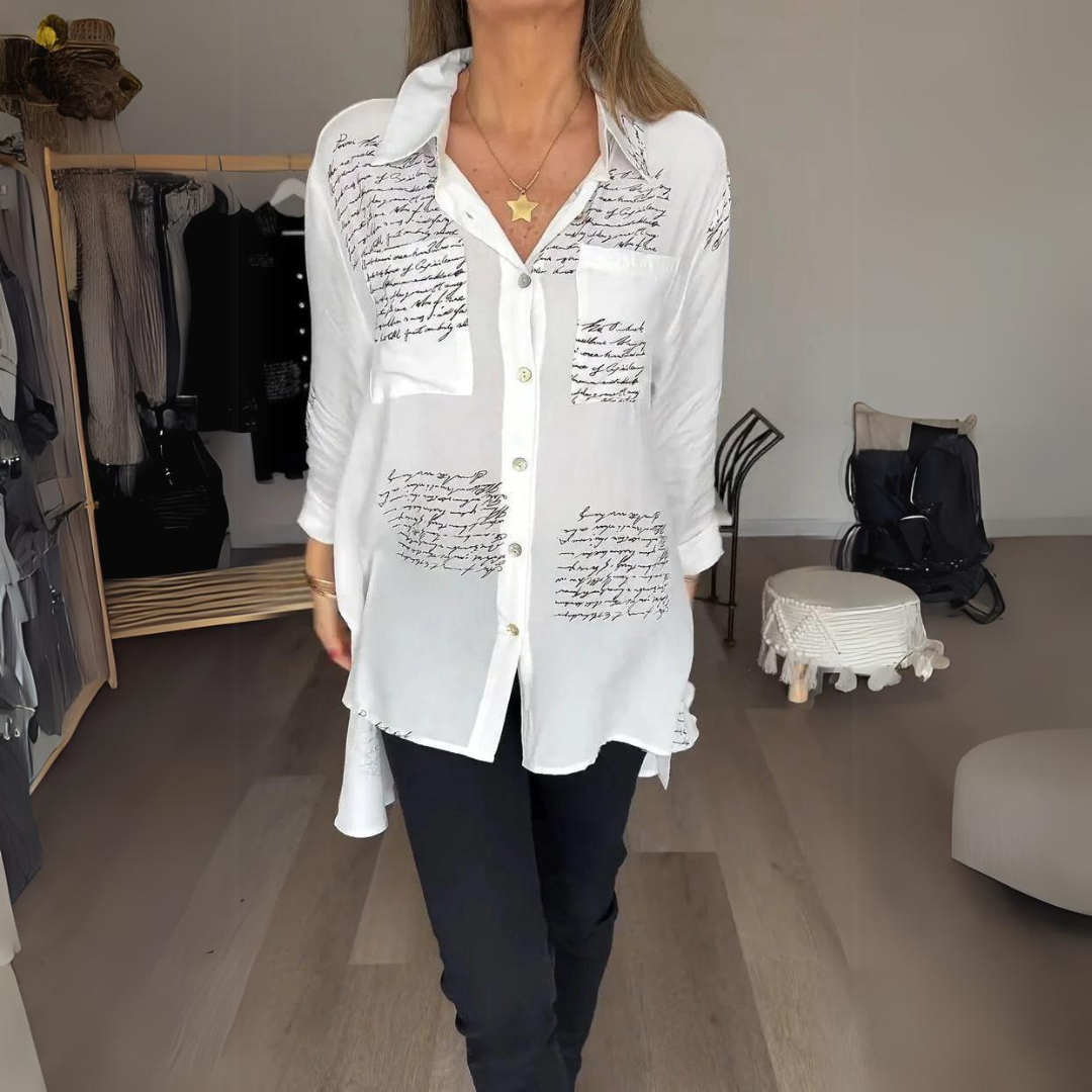 Skylar – Handwritten Button-Up Shirt
