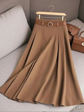 Zephyraen | Women's High Waist A-Line Midi Skirt