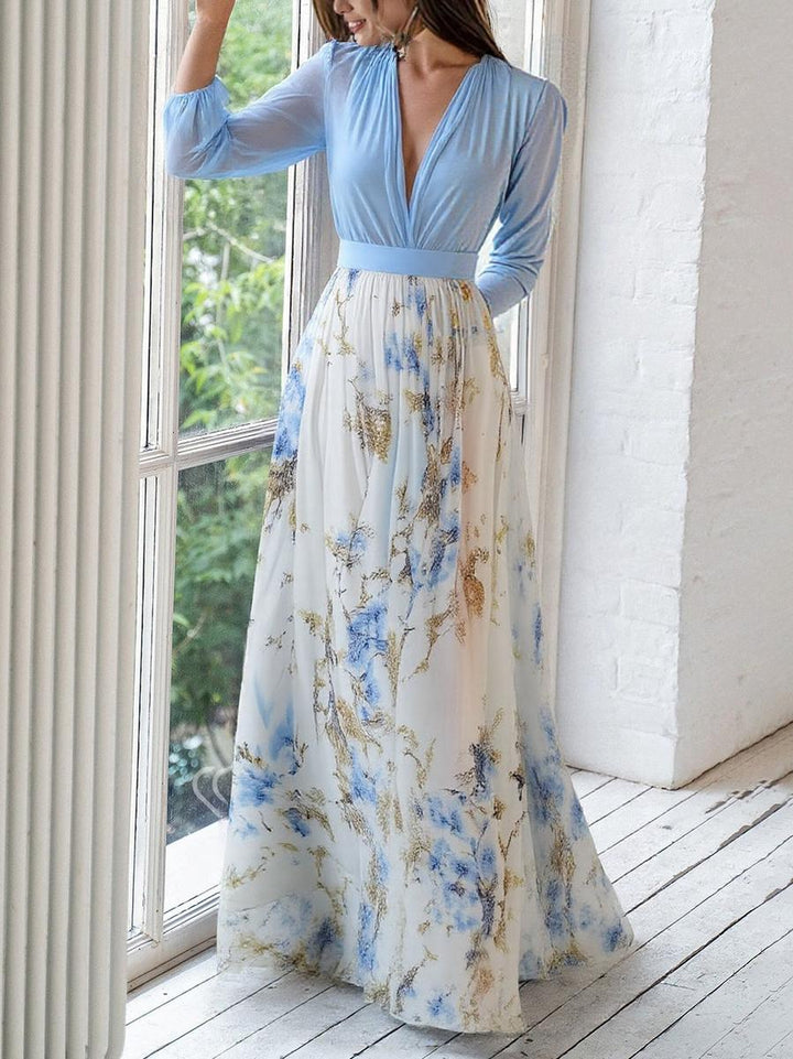 AZELINA – LONG DRESS WITH FLORAL PRINT