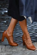 Bravina | Women's Faux Leather Mary Jane Heels