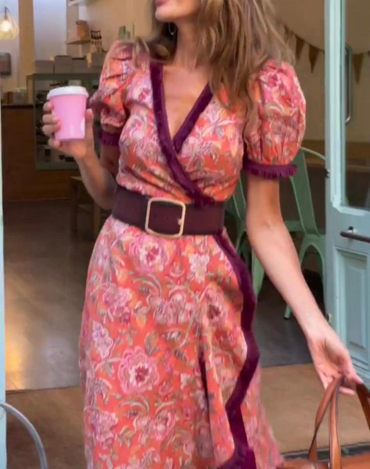 MAEZARA – ELEGANT SHORT SLEEVE MAXI DRESS