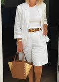 Junessa | Women's Cotton Blazer and Shorts Set