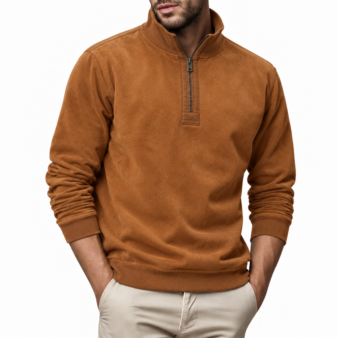 TRISTAN | MEN'S QUARTER ZIP PULLOVER STAND COLLAR CASUAL SWEATER