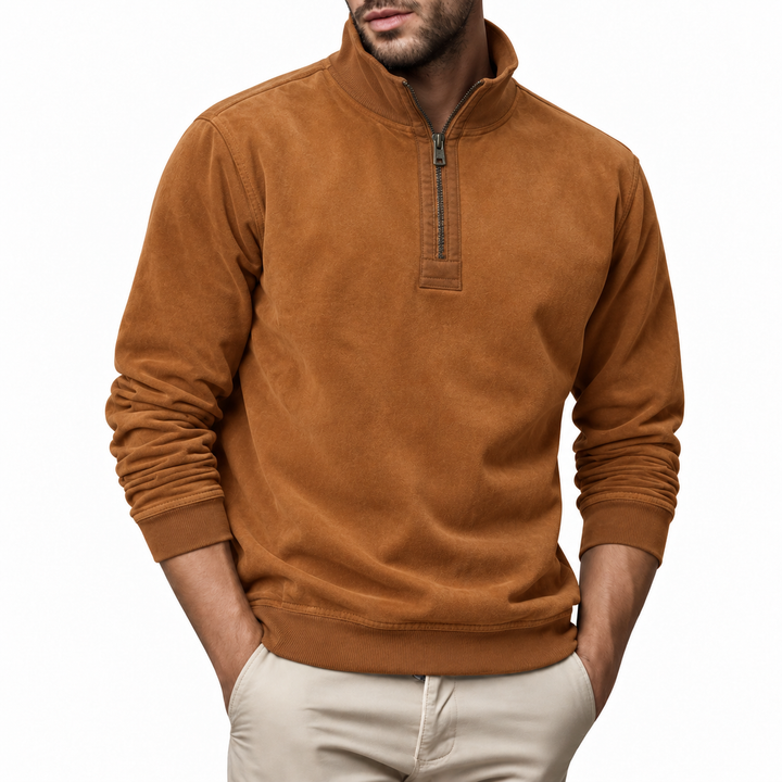TRISTAN | MEN'S QUARTER ZIP PULLOVER STAND COLLAR CASUAL SWEATER