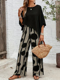 Aaliyah | Women's Cape Top and Wide Leg Pants Set