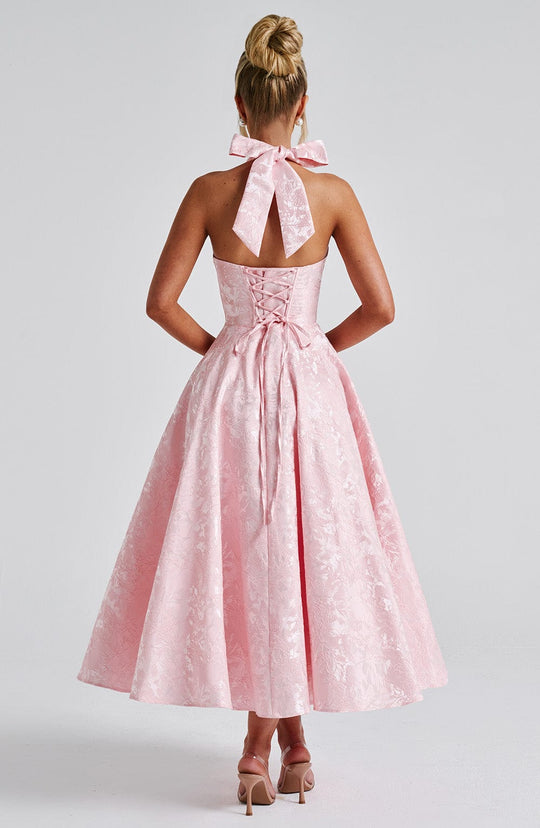 AVALYN – ELEGANT HALTER MIDI DRESS