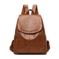 Eda | Women's Anti-Theft Faux Leather Backpack