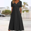 Cove | Women's Ruched V-Neck Midi Dress