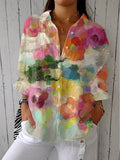 Elara | Women's Watercolor Floral Blouse