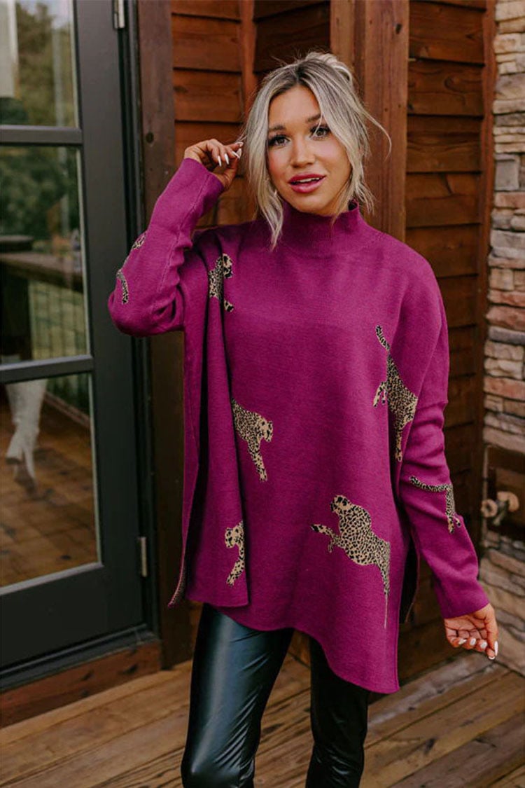 VIDA – CASUAL VINTAGE TIGER & LEOPARD PRINT TOP