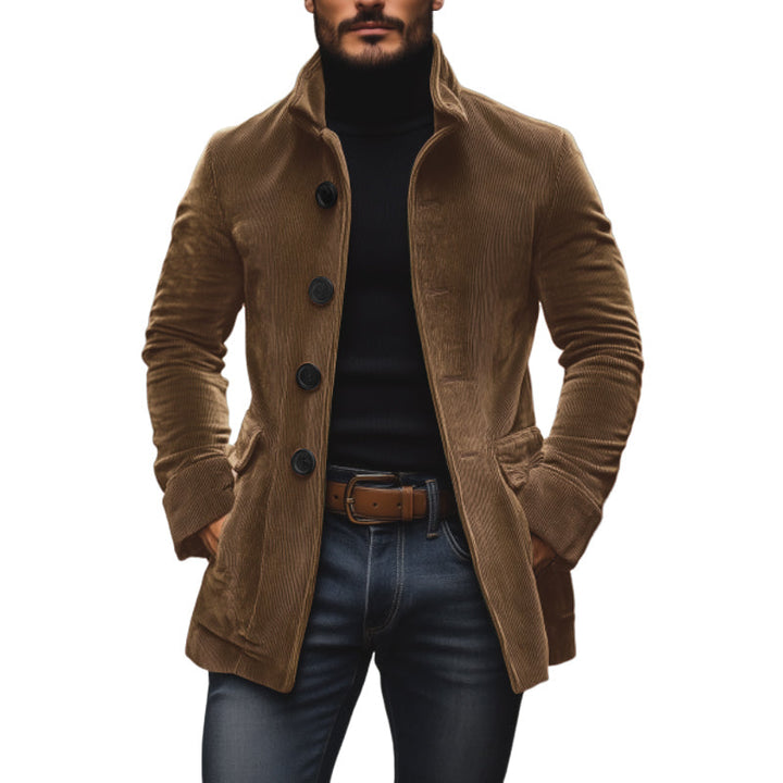 MARIUS | MEN'S CORDUROY COAT STAND COLLAR SINGLE BREASTED