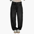 Victoria | Women's High-Waist Glitter Baggy Jeans