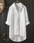 Olivia | Women's Cotton Linen Button-Down Blouse