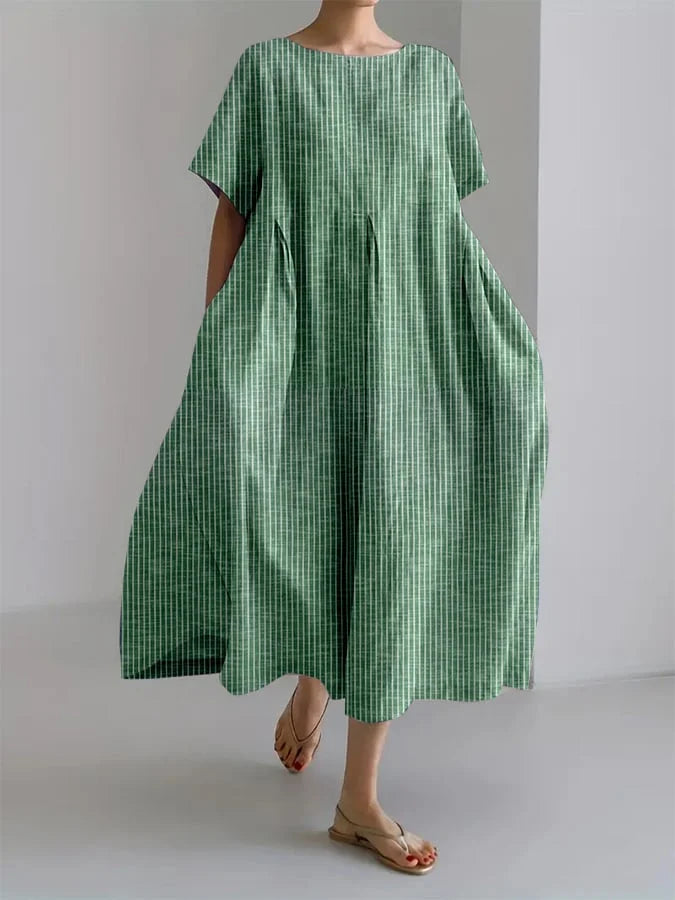 DELYSIA – CASUAL LONG DRESS WITH RETRO STYLE