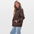 Kovi | Women's Oversized Faux Leather Biker Jacket