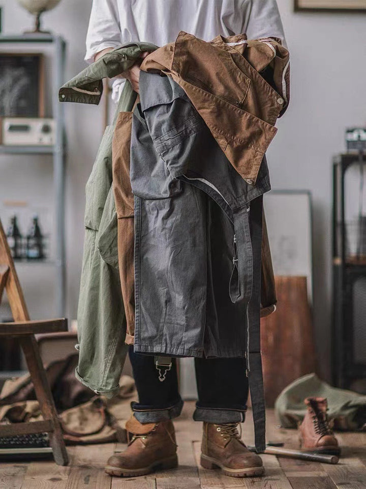 Loose-Fitting Dungarees with Large Pockets and Zip