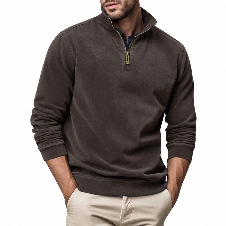 TRISTAN | MEN'S QUARTER ZIP PULLOVER STAND COLLAR CASUAL SWEATER