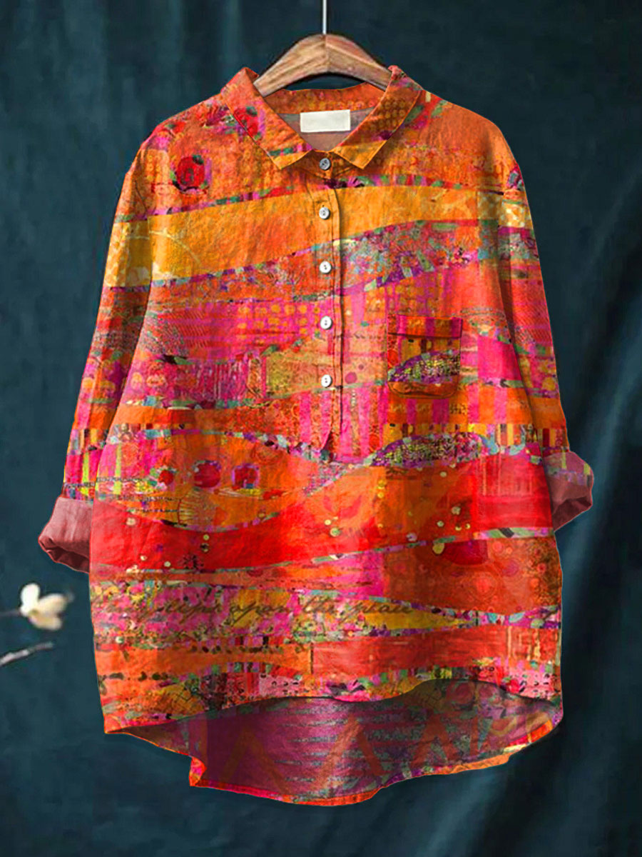 NIRELLE – VINTAGE ART PRINT CASUAL COTTON AND LINEN