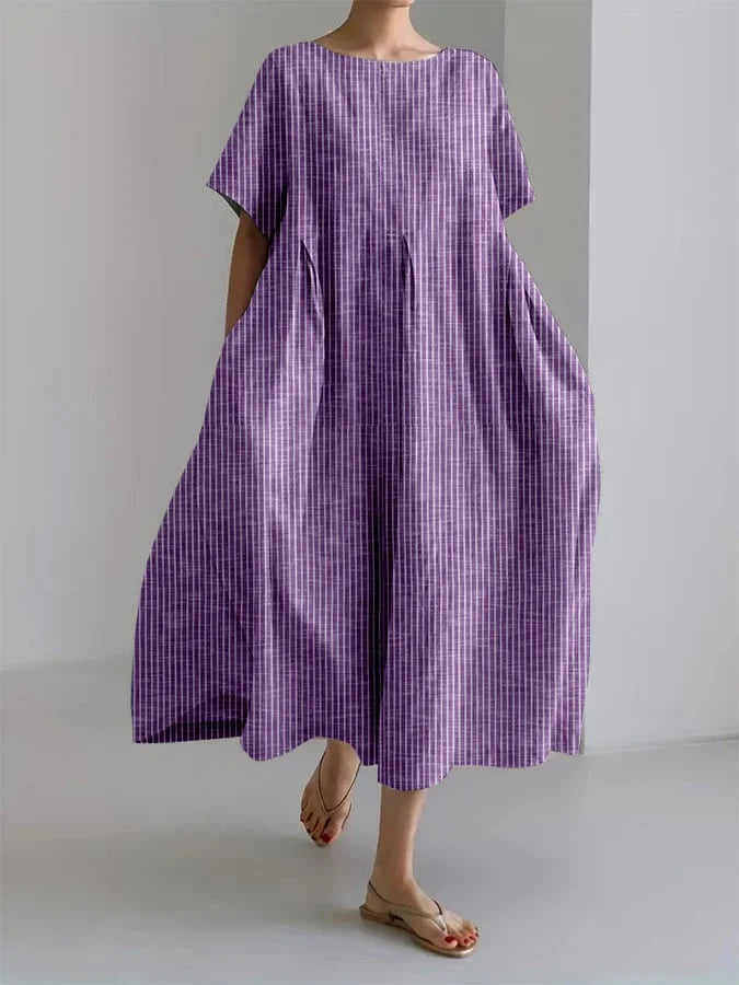 DELYSIA – CASUAL LONG DRESS WITH RETRO STYLE