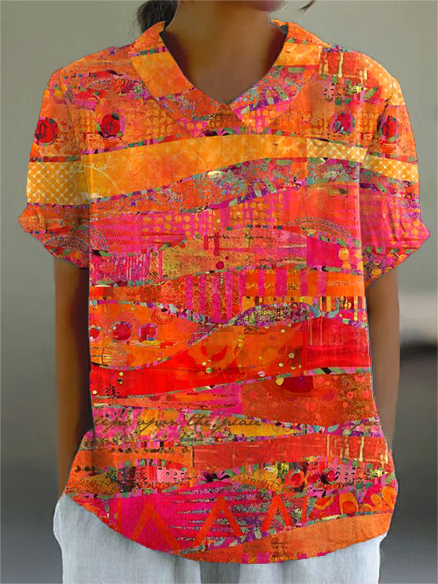 NIRELLE – VINTAGE ART PRINT CASUAL COTTON AND LINEN
