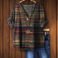 Ysvalarae | Women's Striped V-Neck Tunic Blouse