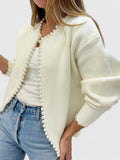 Maerelissa | Women's Pearl Trim Knit Cardigan