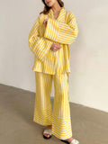 Dana | Women's Striped Wrap Top Pants Set