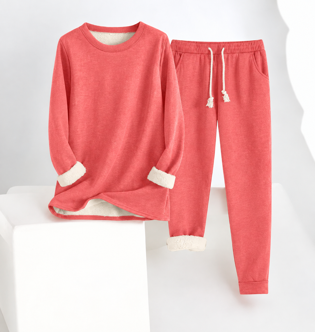 Women's Fleece Lined Lounge Set – Orange