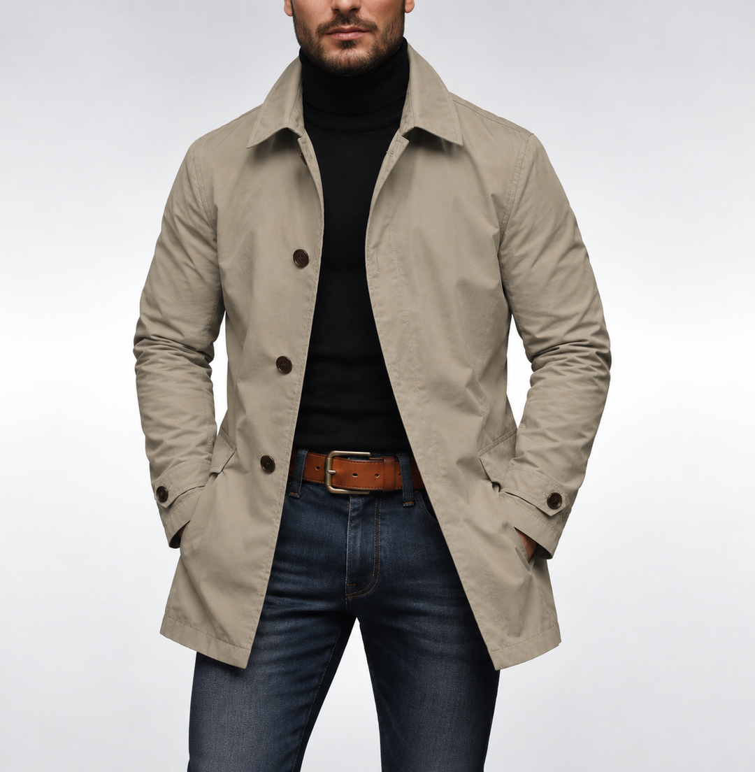 Men's All-Weather Car Coat – Beige